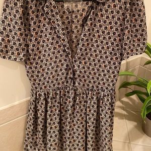 Topshop midi dress dark square pattern